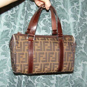 FENDI Zucca Small bag Top handle Satchel AUTHENTIC
